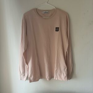 Stone Island Peach Logo Compass Patch Long Sleeve Tshirt Mens XL